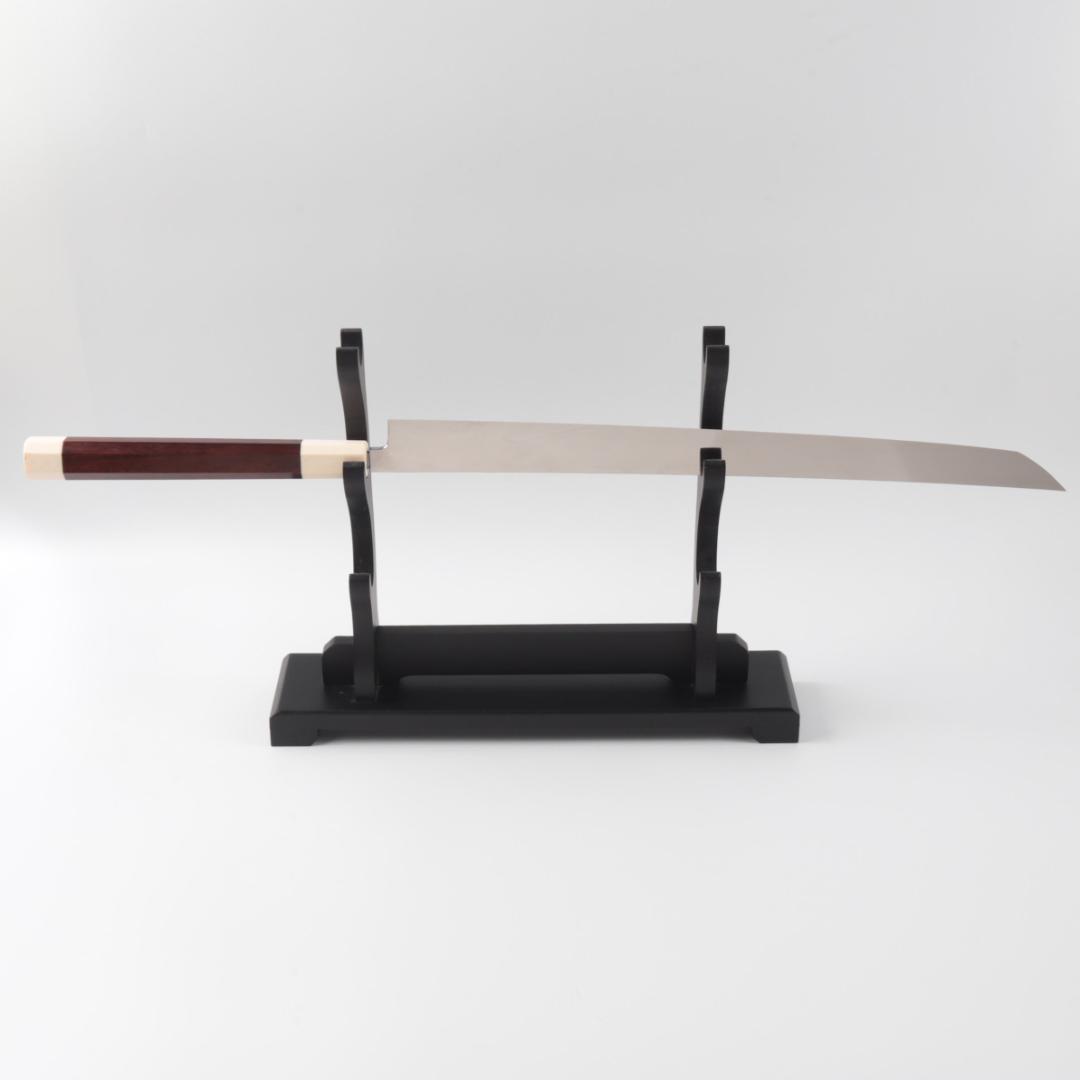 梵静刃物マグロ包丁刃渡700mm鏡面仕上げ 刺身包丁反りスネークウッド柄 鞘付き