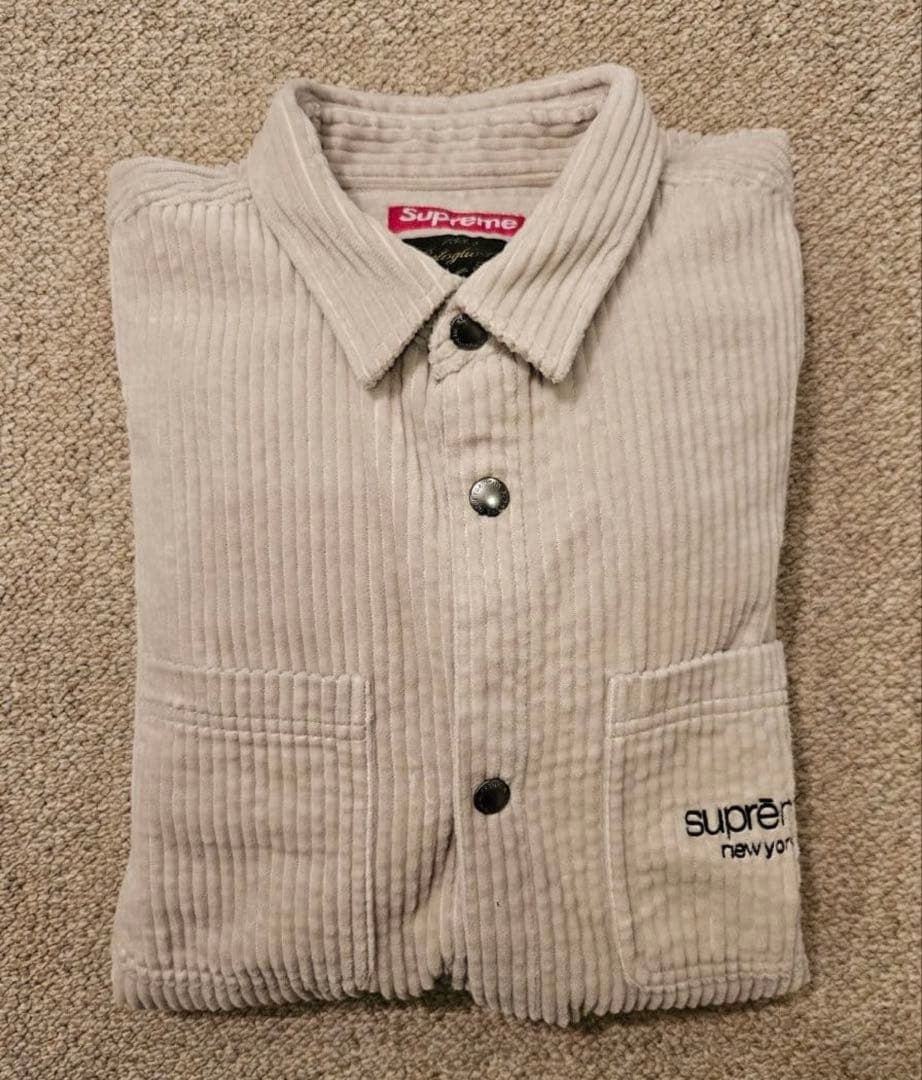 美品 Supreme Wide Wale Corduroy Snap Shirt