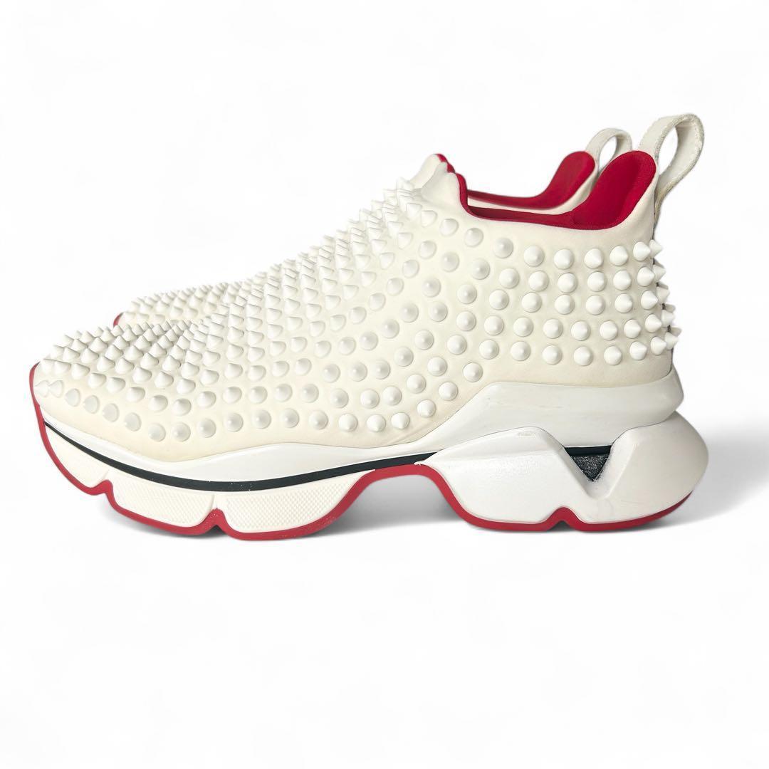 【特価❤︎美品】クリスチャンルブタン 厚底　スパイクスタッズ スニーカー37 白