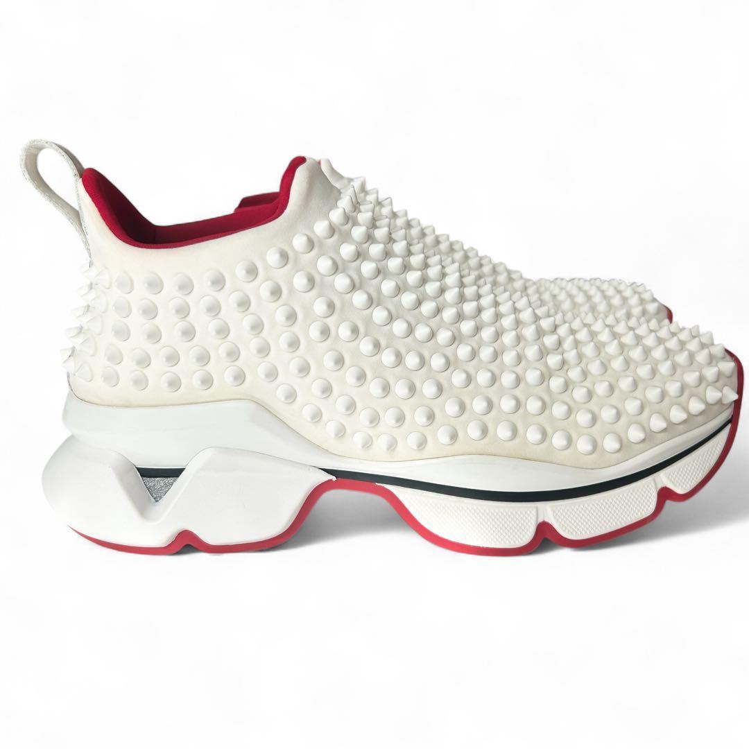 【特価❤︎美品】クリスチャンルブタン 厚底　スパイクスタッズ スニーカー37 白