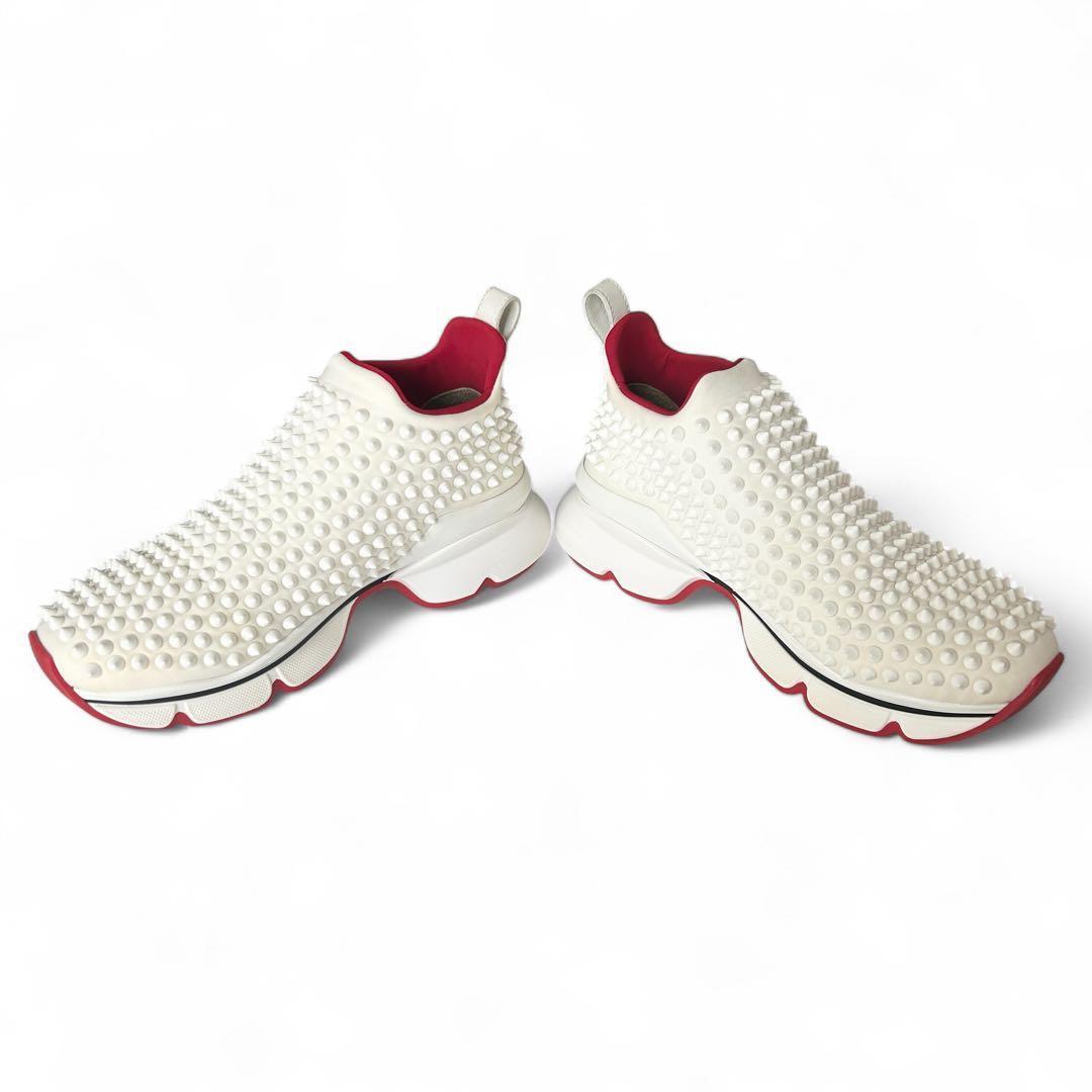 【特価❤︎美品】クリスチャンルブタン 厚底　スパイクスタッズ スニーカー37 白