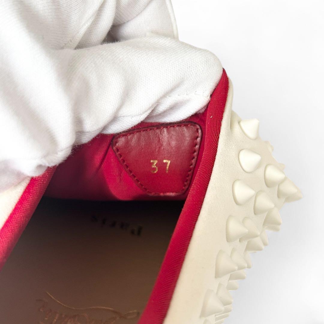 【特価❤︎美品】クリスチャンルブタン 厚底　スパイクスタッズ スニーカー37 白