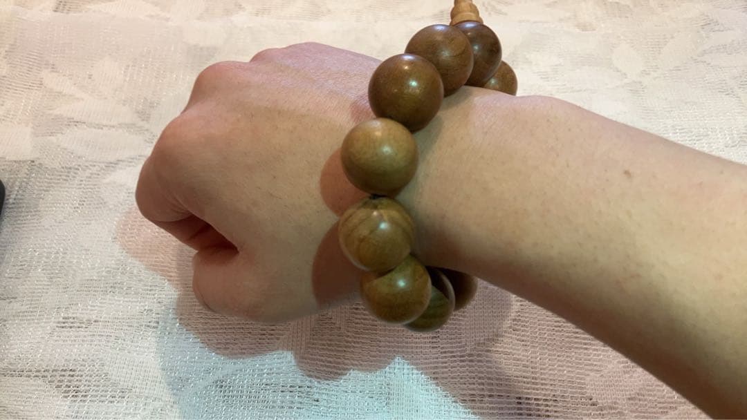 【金糸が招く縁起物】金絲楠天然木ブレスレット｜開運・仕事運アップの輝き　20mm