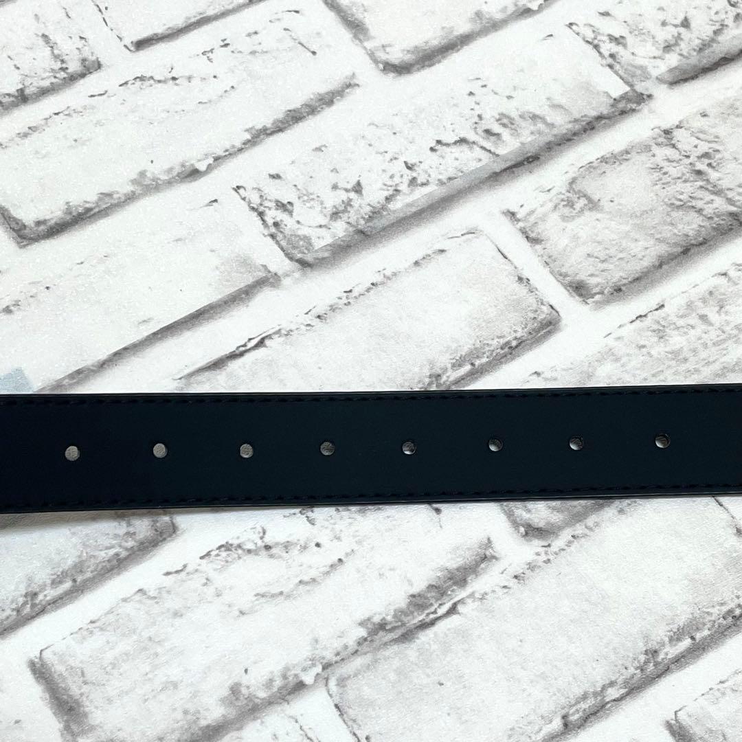 極美品✨ブルガリ　ベルト　アショーマ　シルバーバックル　メンズ　黒