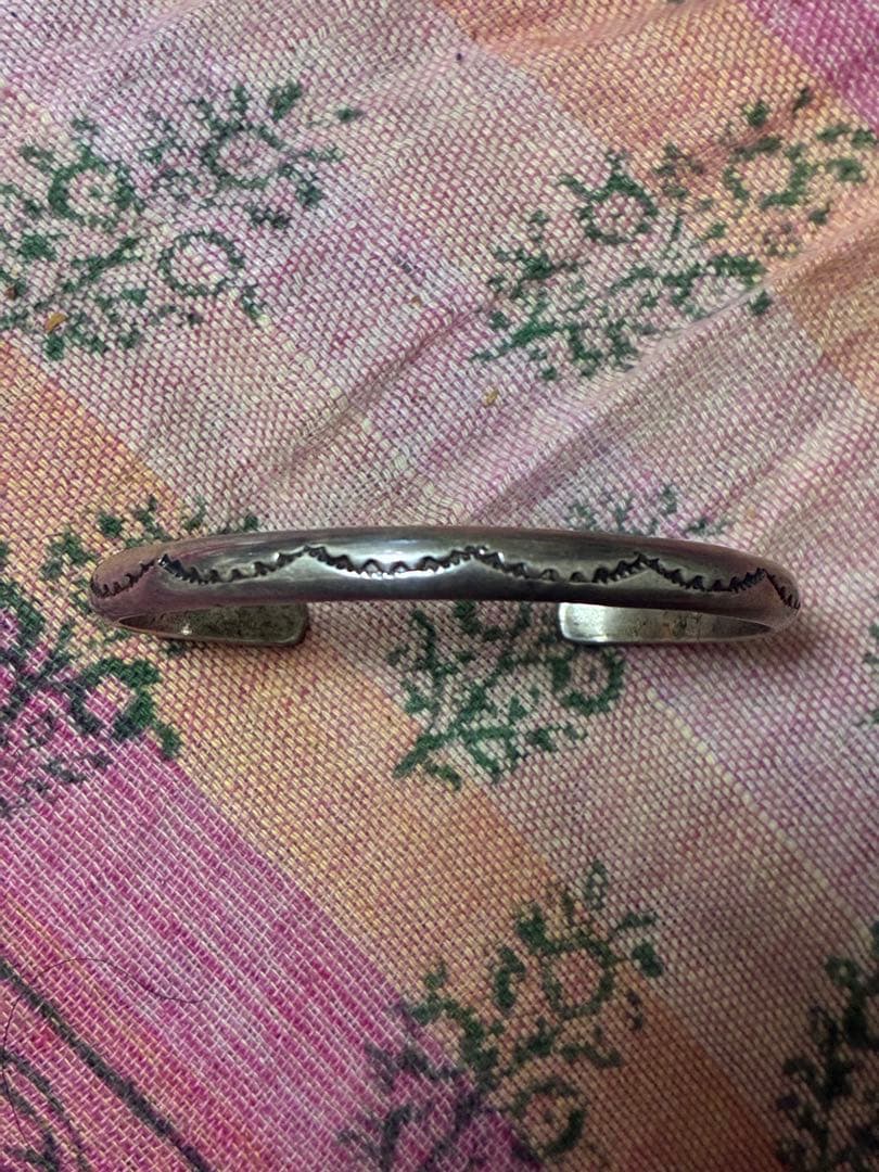 Tahe starling Indian銀古いバングル渋いstamp