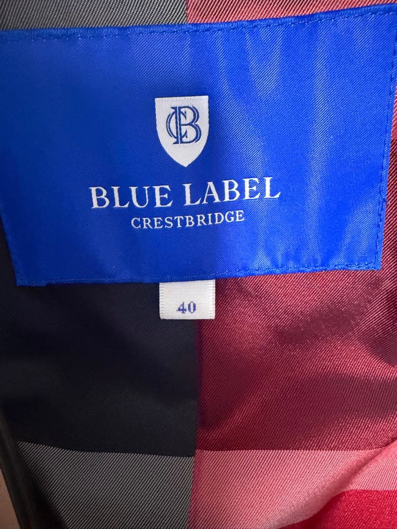 ブルーレーベルクレストブリッジ　フード付きロングダウンジャケット　ベージュ　40