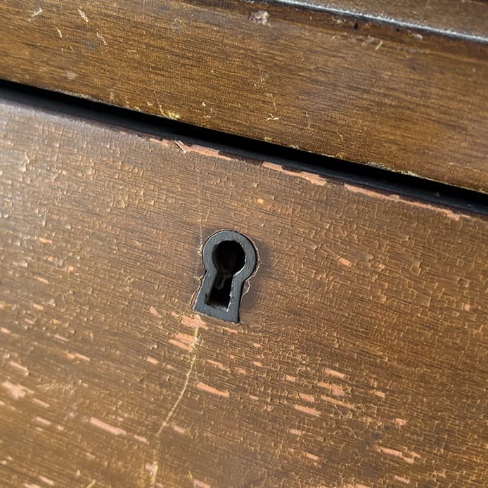 箪笥　木製　6段　120センチ　洋服箪笥　洋服ダンス　たんす　昭和レトロ　レトロ