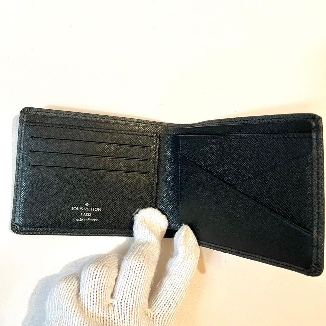 新品未使用✨ルイヴィトン 二つ折り財布 タイガ レザー ミルティプル ブラック