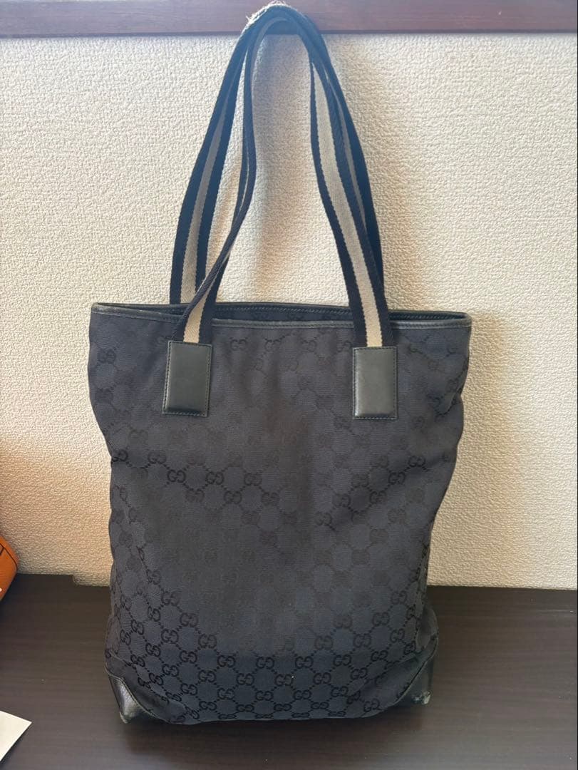 K567 グッチ GGキャンバス レザー トートバッグ