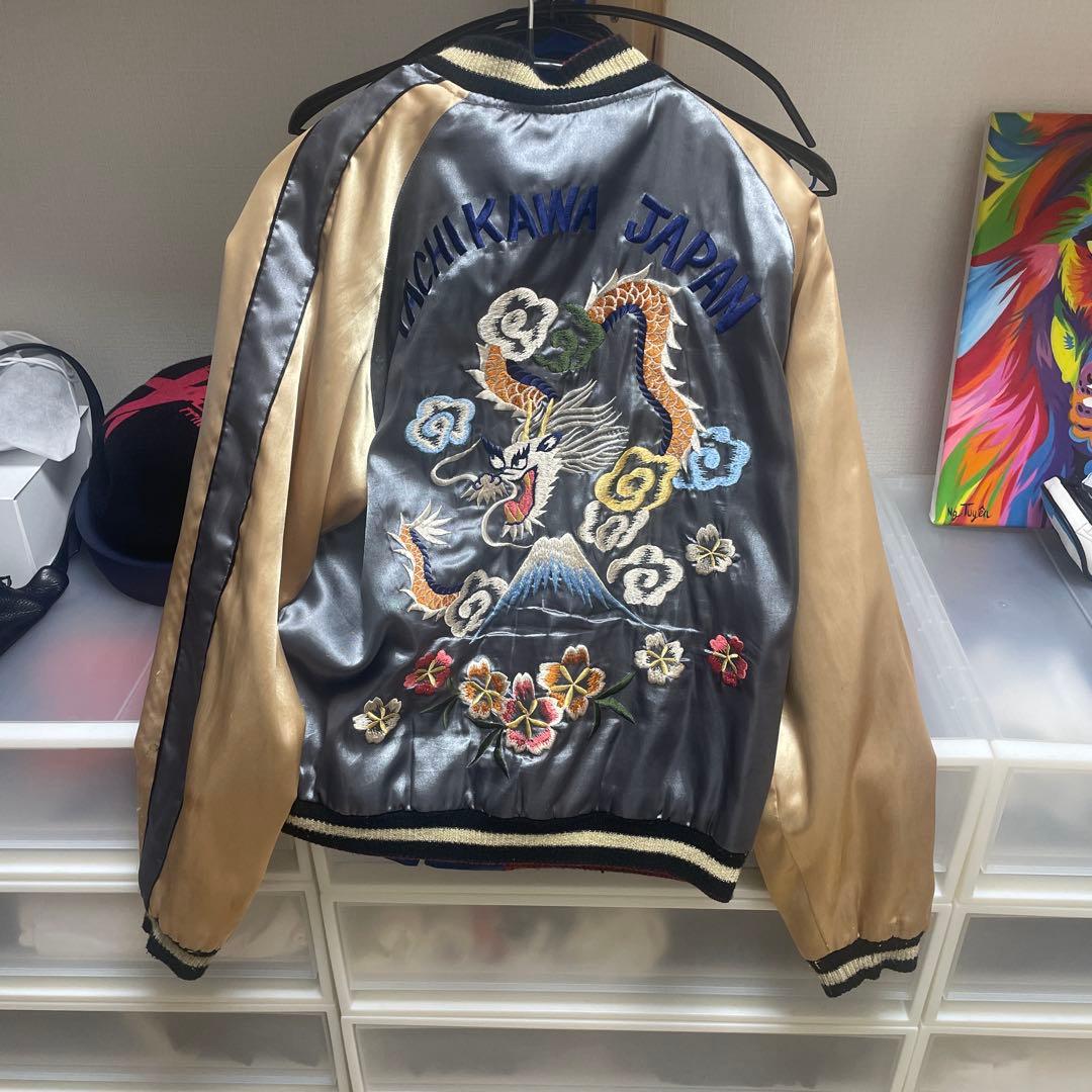 虎と龍刺繍 スカジャン