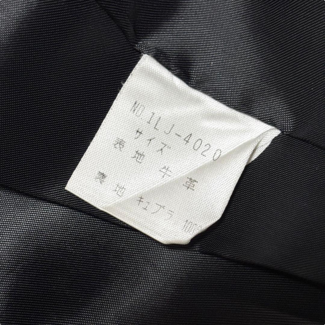 美品 オゾンコミュニティ 牛革 シングル ライダース ジャケット ブラック 本革