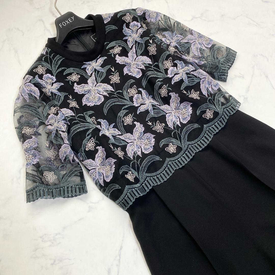 美品✨グレースコンチネンタル フラワー刺繍オールインワン サロペット36