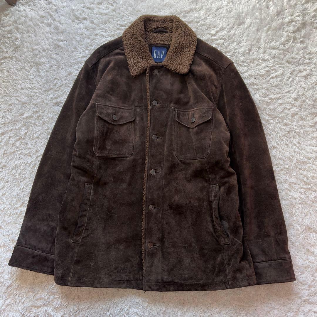 美品✨old gap リアルスウェード ジャケット レザー　Lサイブラウン