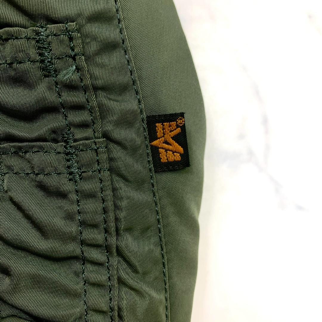 90s USA製 ALPHA MA-1 フライトジャケット カーキ L　D927