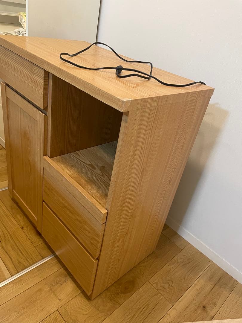 24時間限定価額‼️ナチュラルウッド調 キッチン収納 食器棚　レンジボート