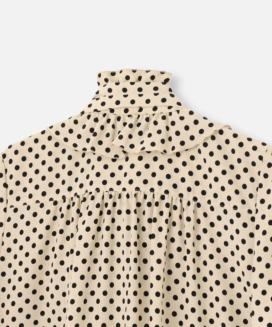 【LOULOU WILLOUGHBY】デシンドットフレアスリーブブラウス