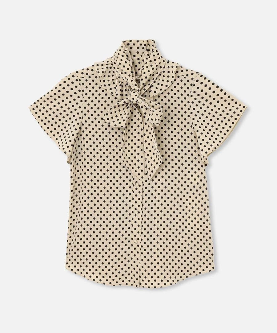 【LOULOU WILLOUGHBY】デシンドットフレアスリーブブラウス