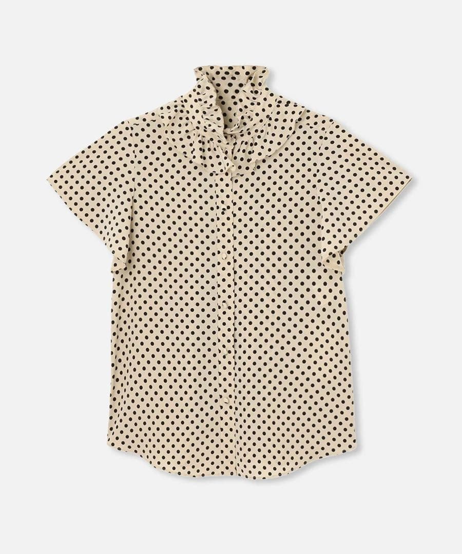 【LOULOU WILLOUGHBY】デシンドットフレアスリーブブラウス