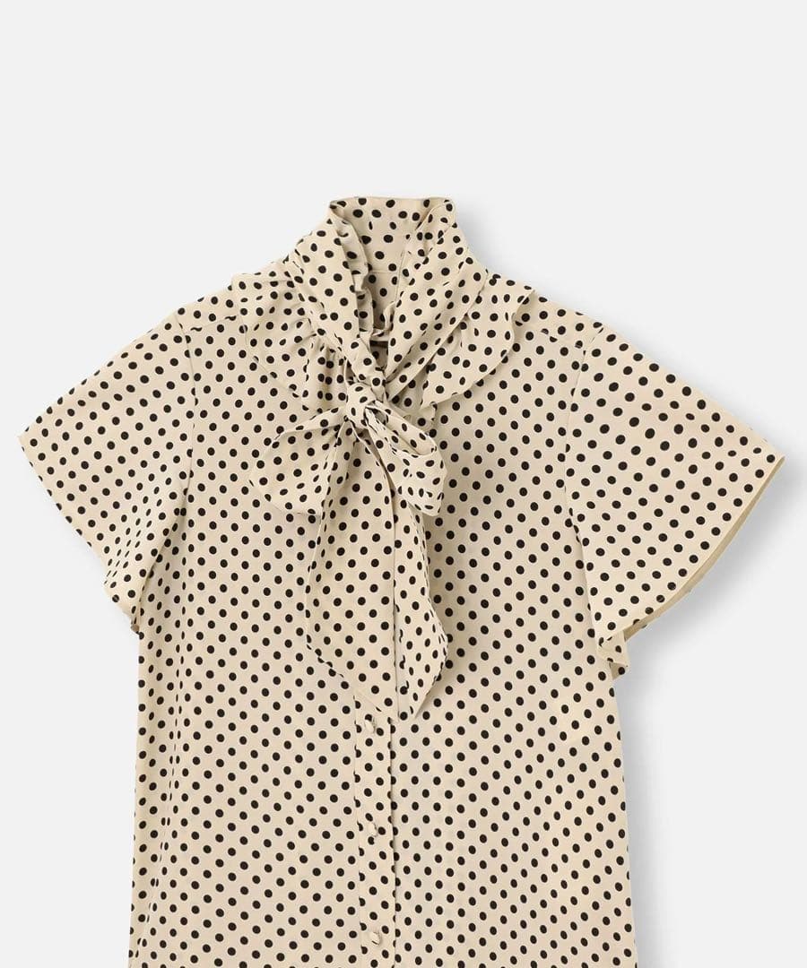 【LOULOU WILLOUGHBY】デシンドットフレアスリーブブラウス