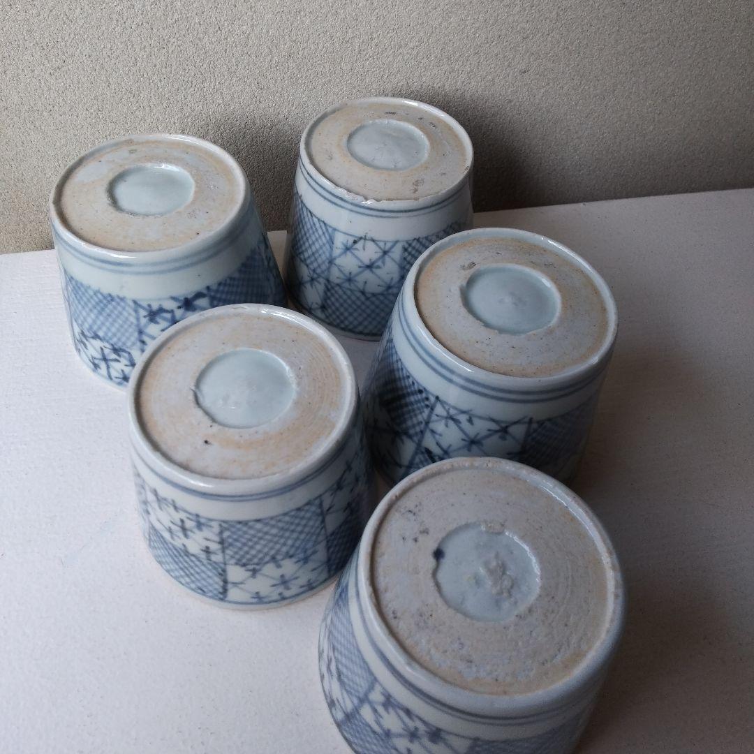 市松文 蕎麦猪口 蕎麦ちょこ そば猪口 ５客