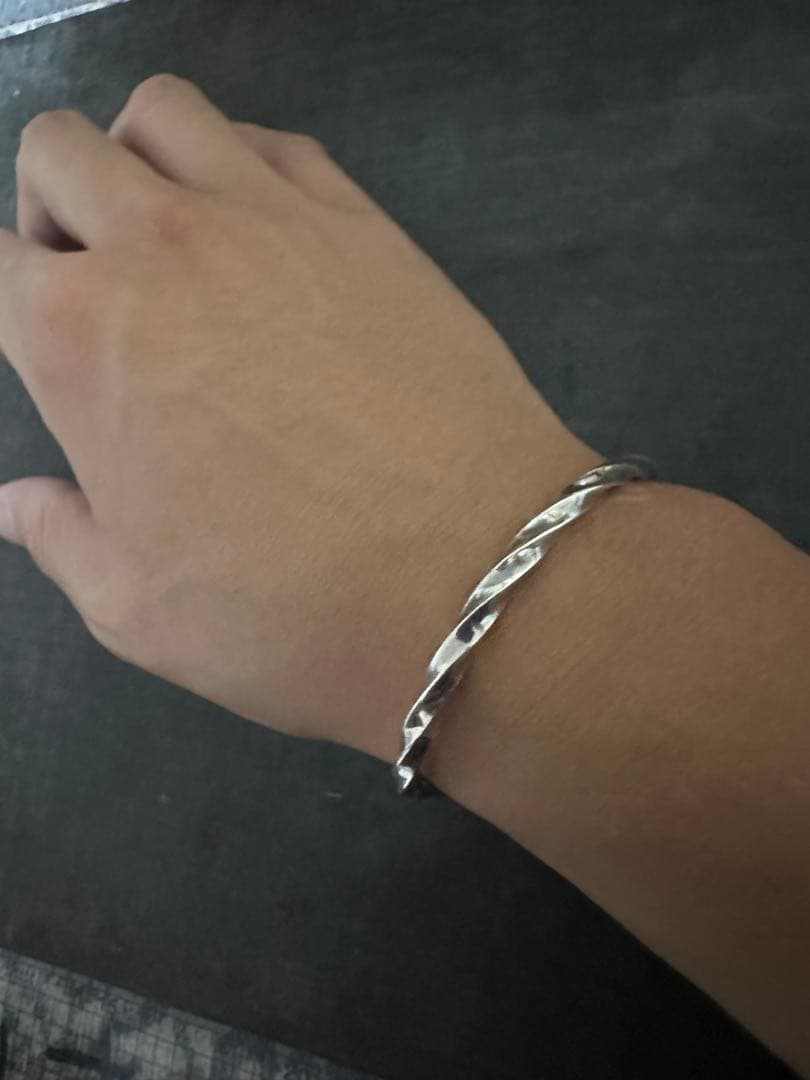 希少　ヴィンテージ　シルバー　925 ツイスト　アンティーク　バングル　アメリカ