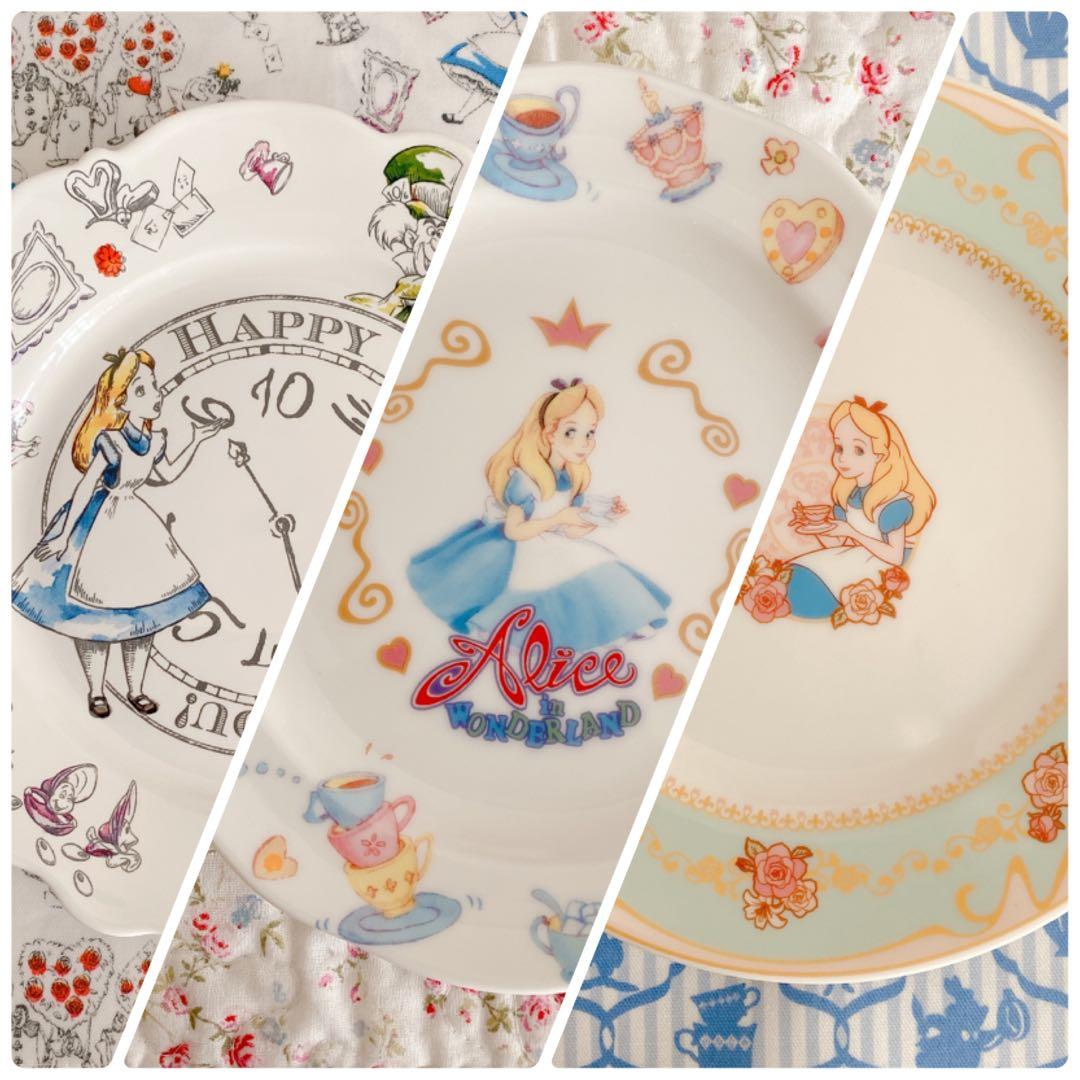 未使用 Disney ディズニー アリス 皿 アフタヌーンティー 3枚セット