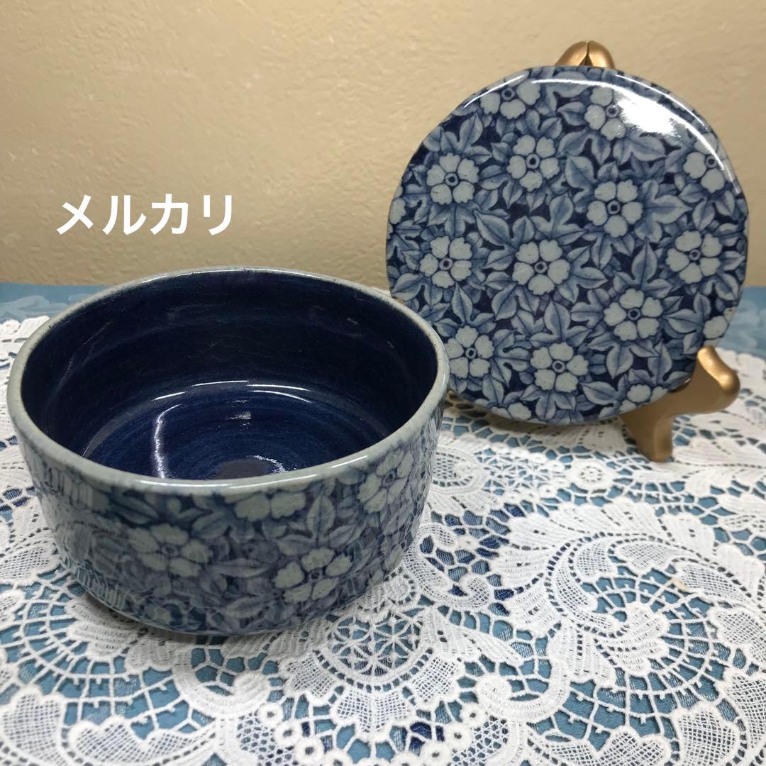 辻修窯　お花がいっぱいの蓋物　お櫃