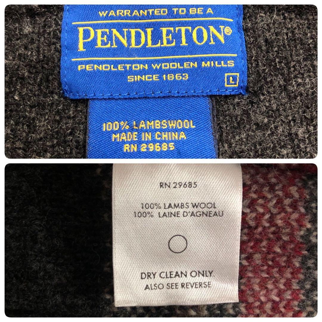 極美品 ペンドルトン ウェスタリー L カーディガン ビッグリボウスキラムウール