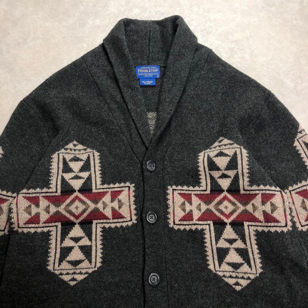 極美品 ペンドルトン ウェスタリー L カーディガン ビッグリボウスキラムウール