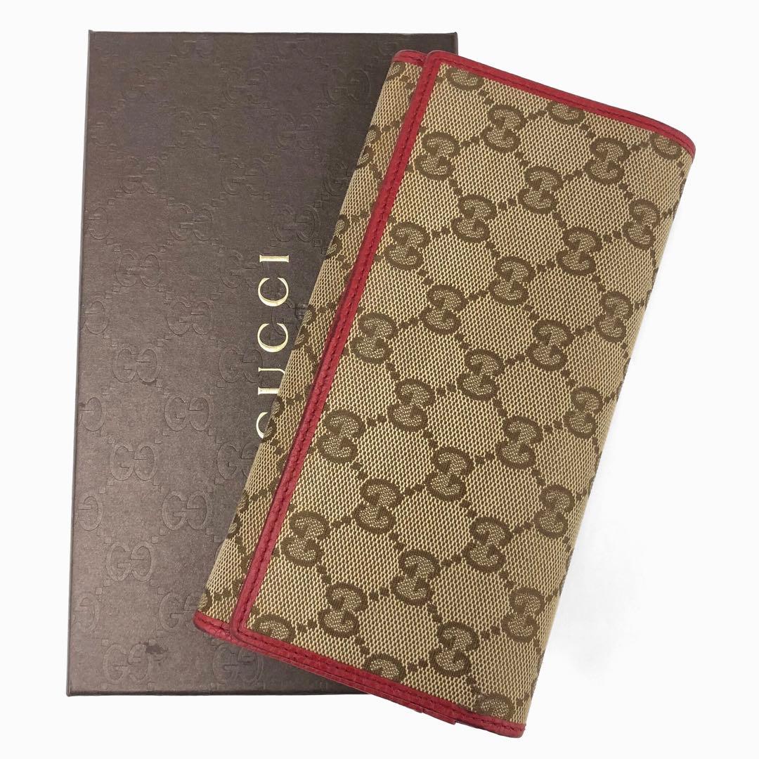 美品 GUCCI グッチ GGキャンバス 長財布 二つ折り 346058