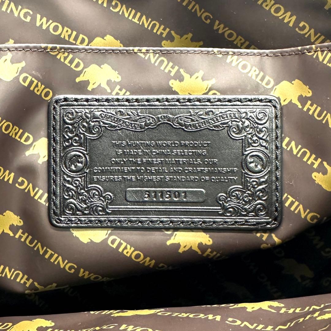 極美品 ハンティングワールド キャンバストート サファリトゥデイ レザー 黒