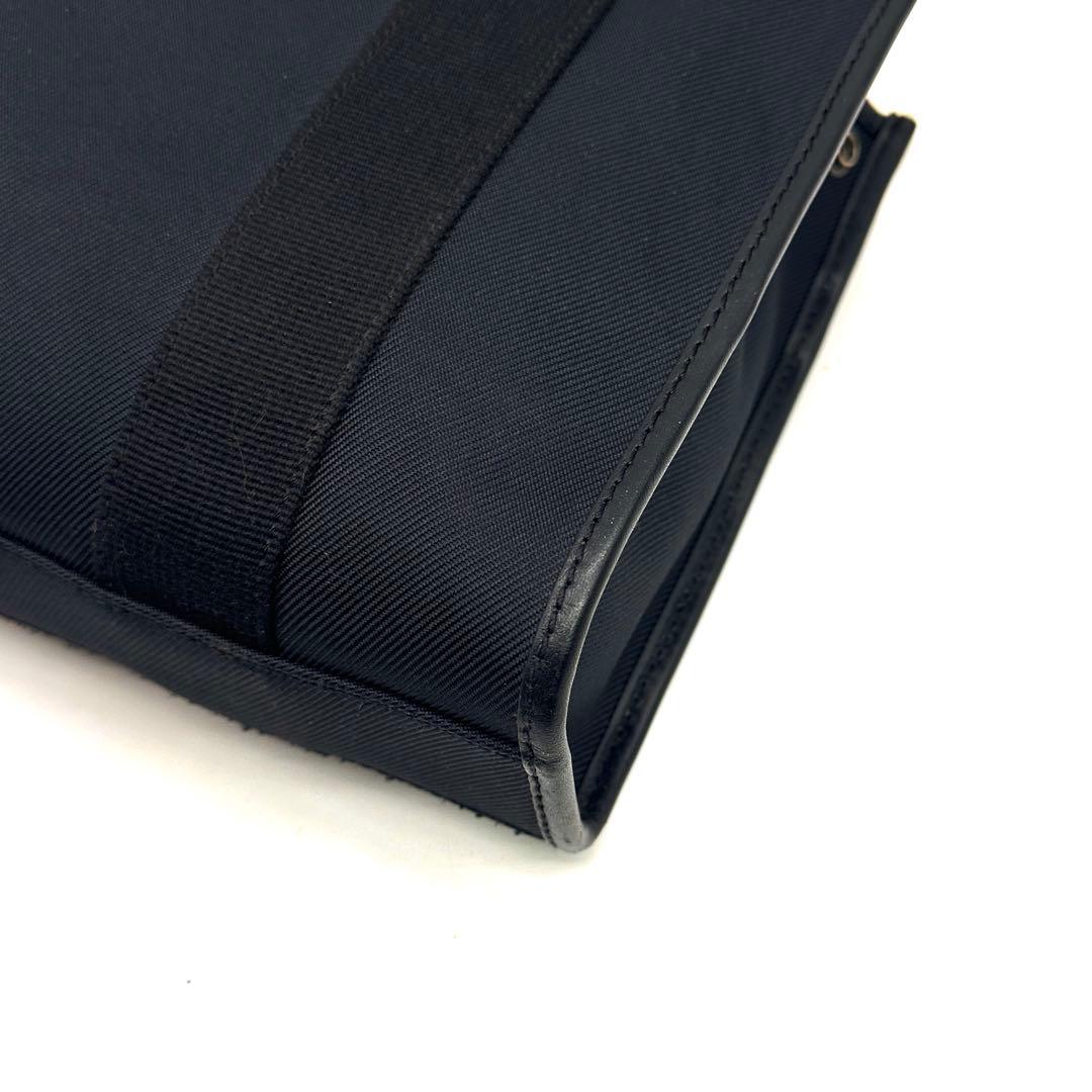 極美品 ハンティングワールド キャンバストート サファリトゥデイ レザー 黒