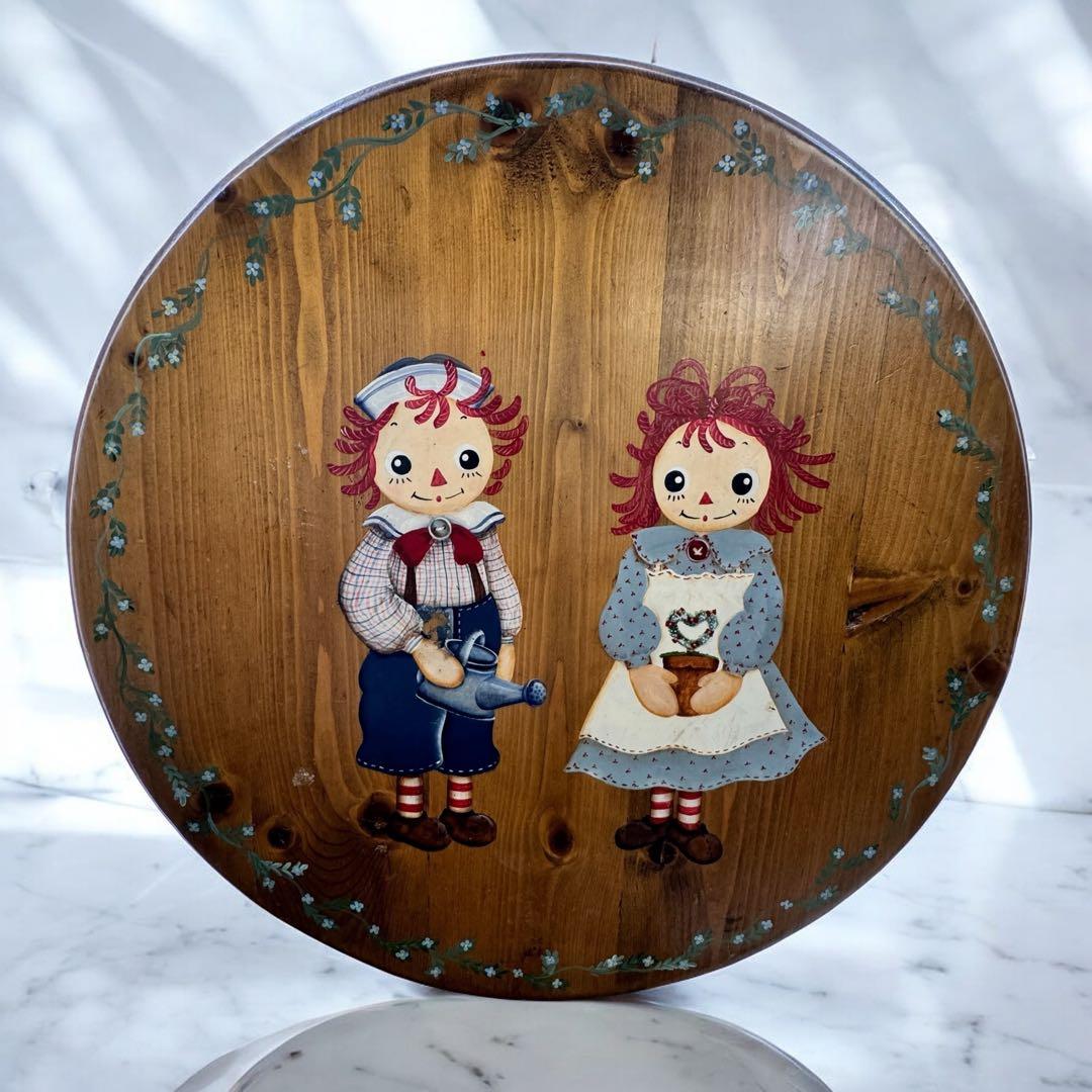 ラガディ アン&アンディ トールペイント 木製 テーブル&スツール２脚 セット