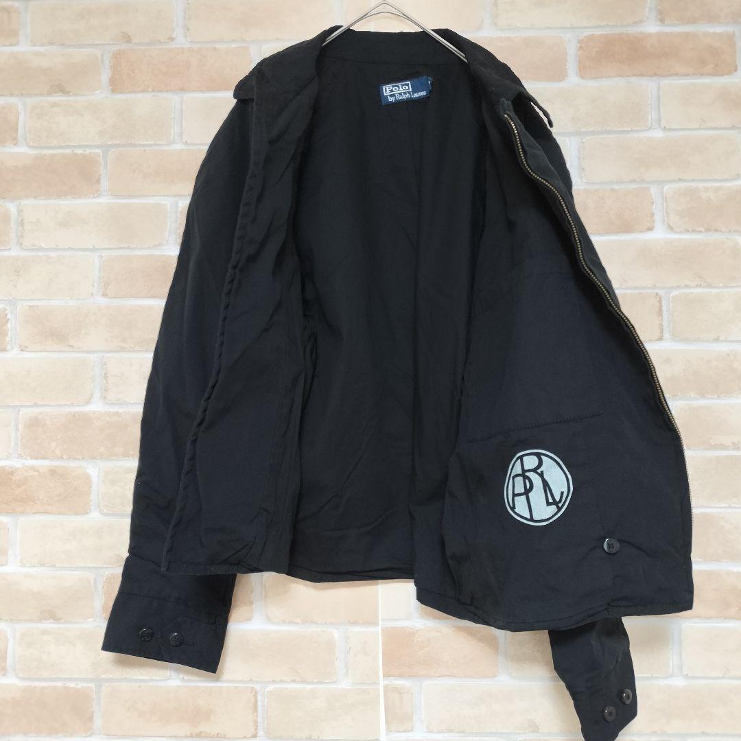 90sポロバイラルフローレン コットンダブルライダース スウィングトップ M