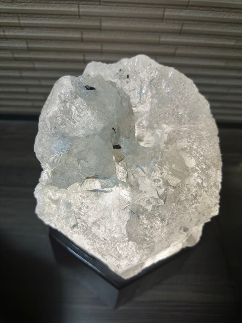 特価最高級 特大15kgヒマラヤアイスクリスタル 台座ライト付 スカルドゥ産