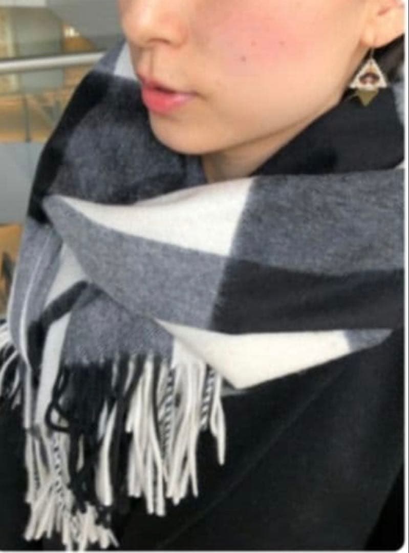 【国内正規品】ジョンストンズ　カシミア100% 大判ストール　ブロックチェック