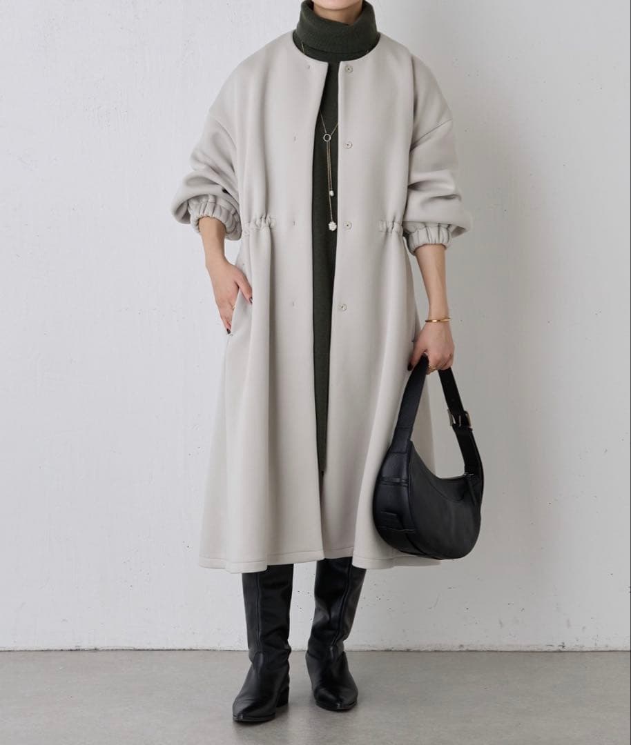 【24SS美品】BEARDSLEY ダンボールギャザーコート　ベージュ