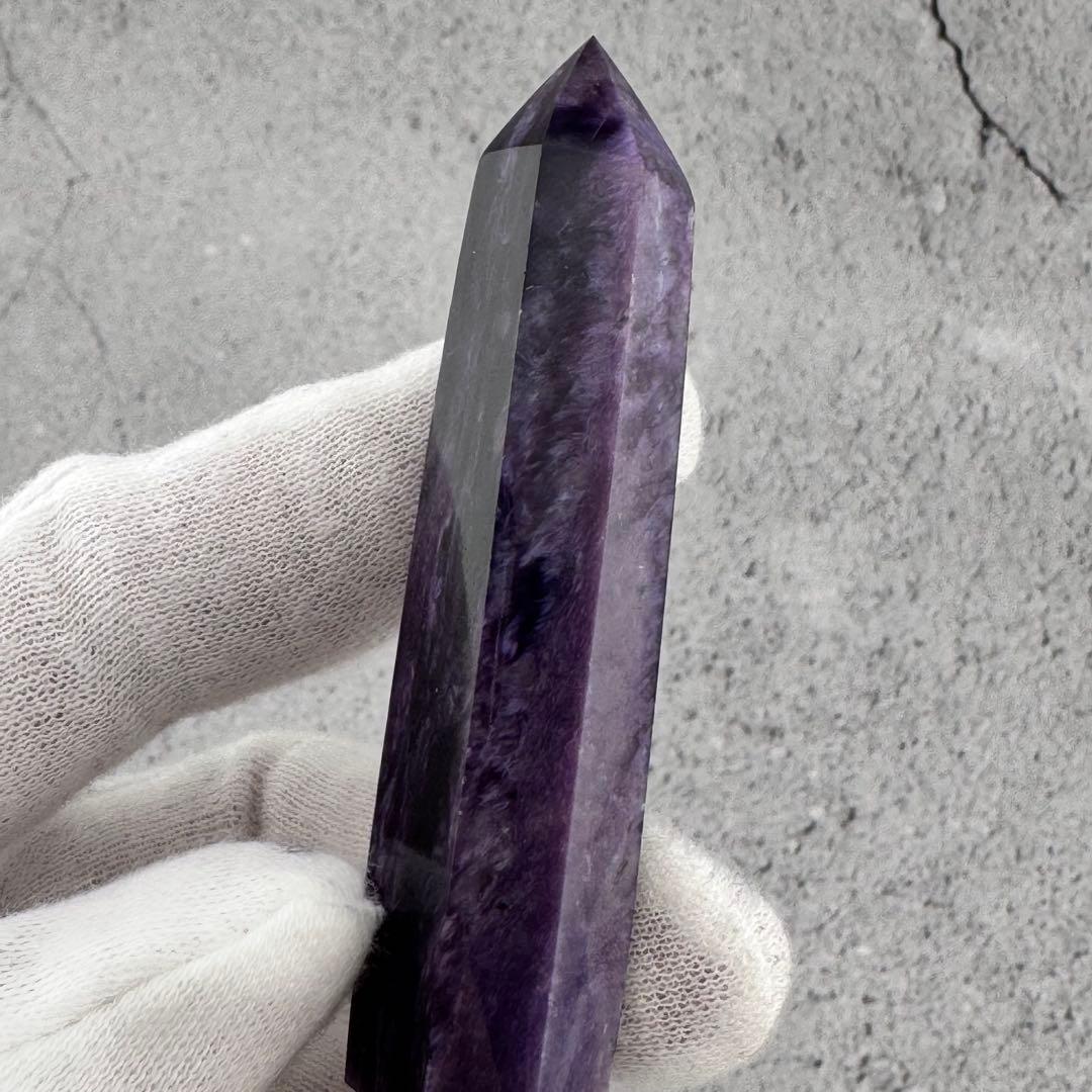 G-142チャロアイト ポイント 希少原石 高品質紫の模様が美しい 天然石