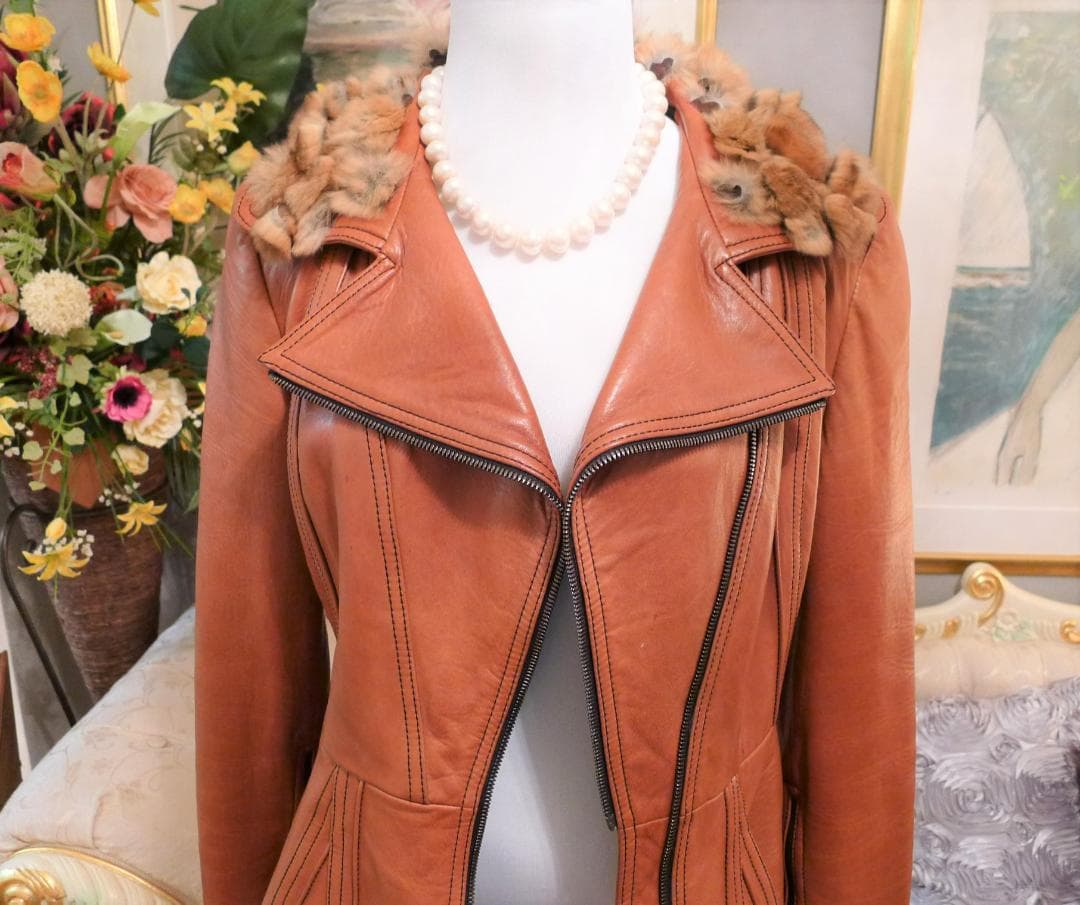 ★【FENDI】超希少チンチラFURレザーライダージャケット美品★