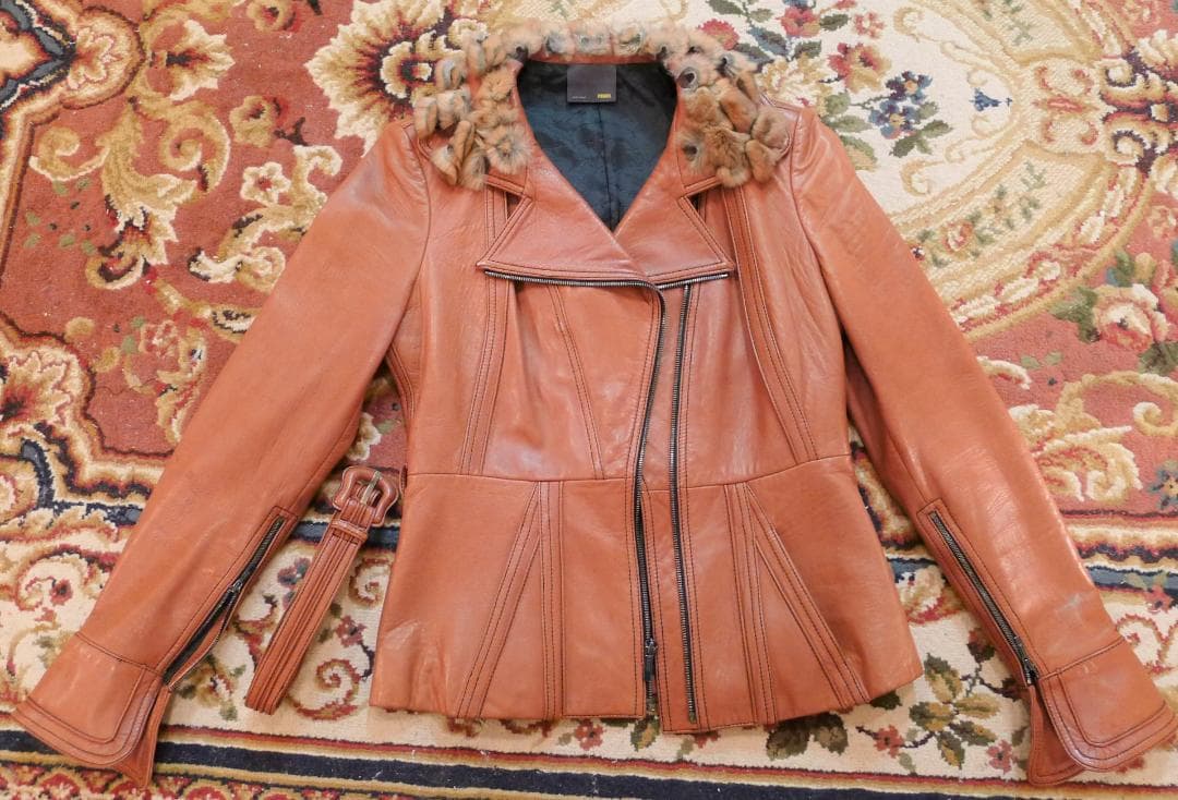 ★【FENDI】超希少チンチラFURレザーライダージャケット美品★