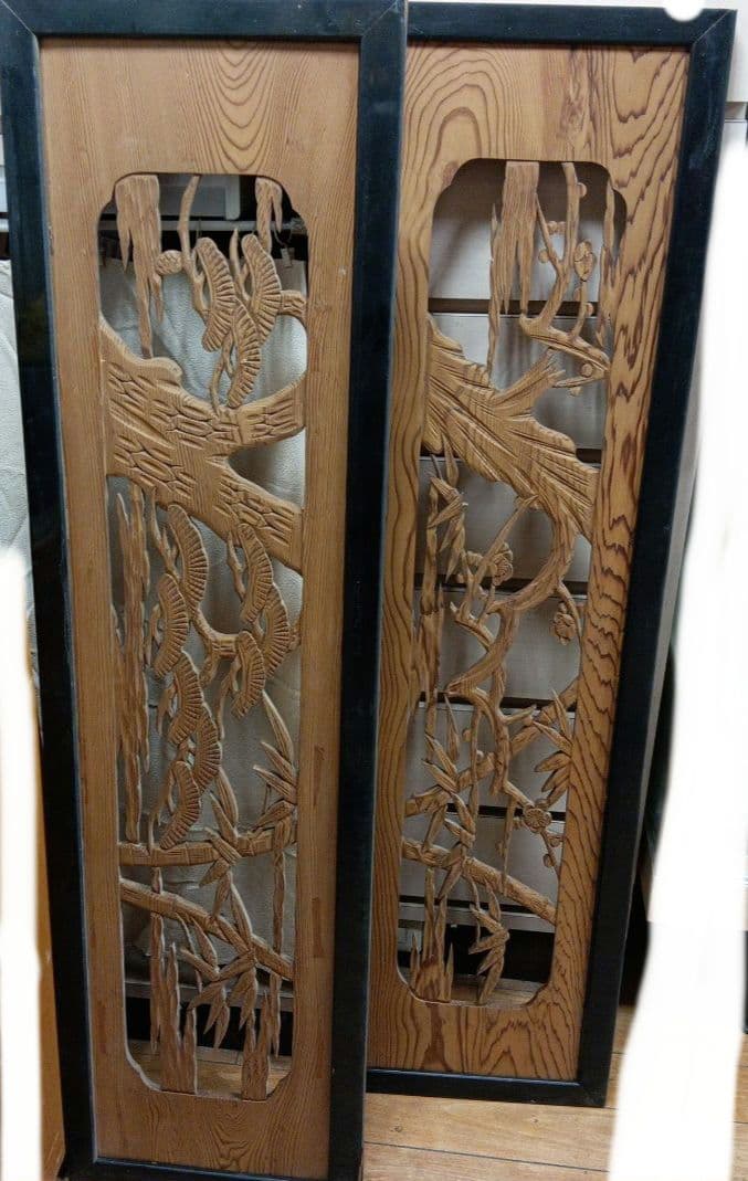 欄間　松竹梅　彫