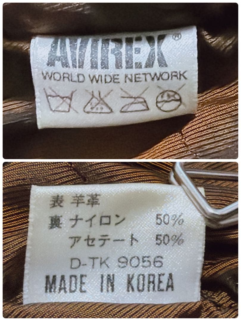 旧タグ ヴィンテージ AVIREX レザースタジャン トマホークス Lサイズ