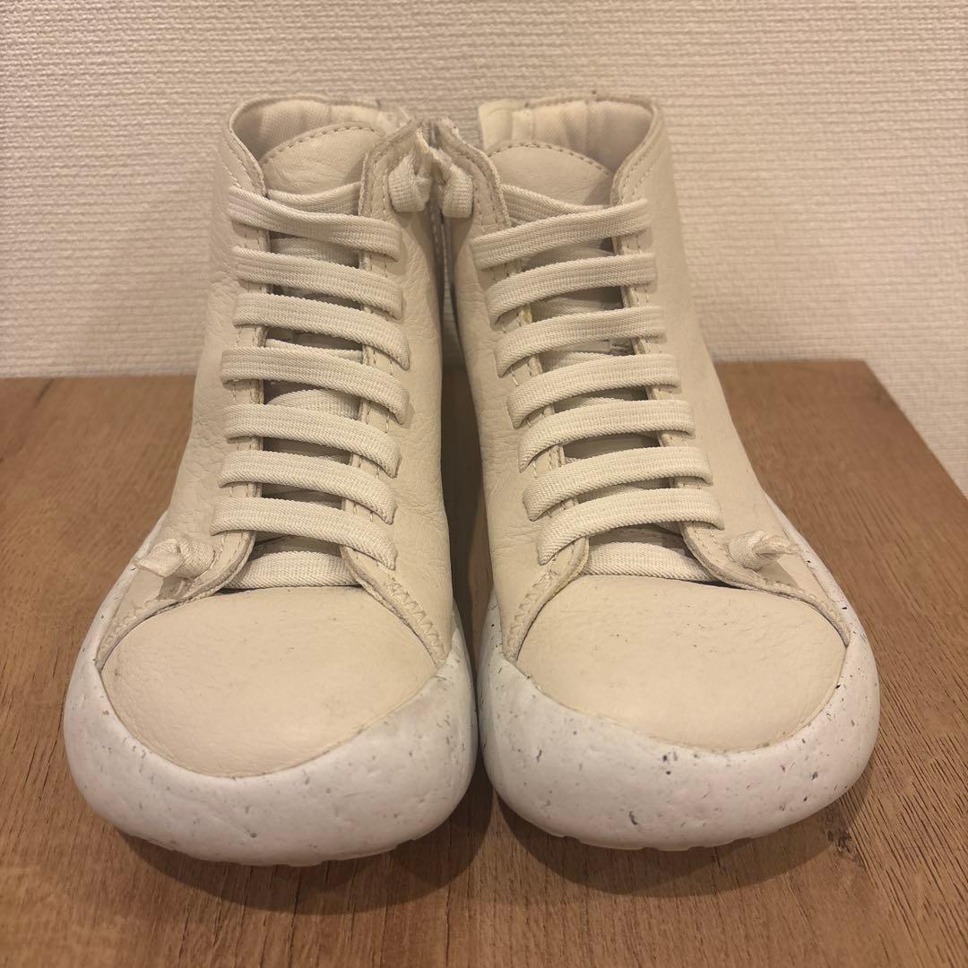 【美品】CAMPER ペウスタジアム レザー ハイカット スニーカー 38