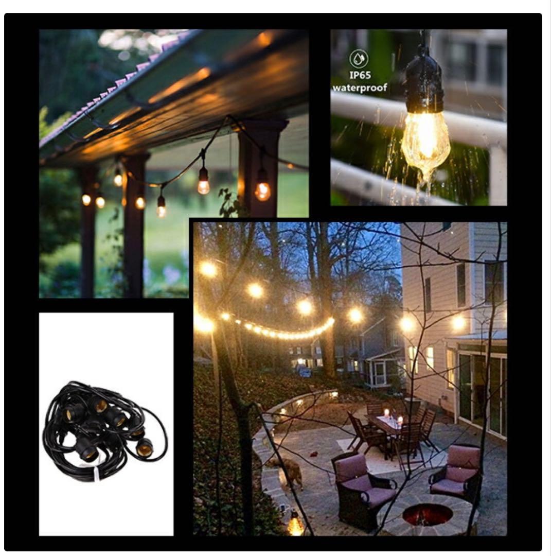 ガーデンライト レトロ電球 ストレート LED 15球 長さ14m 電球色