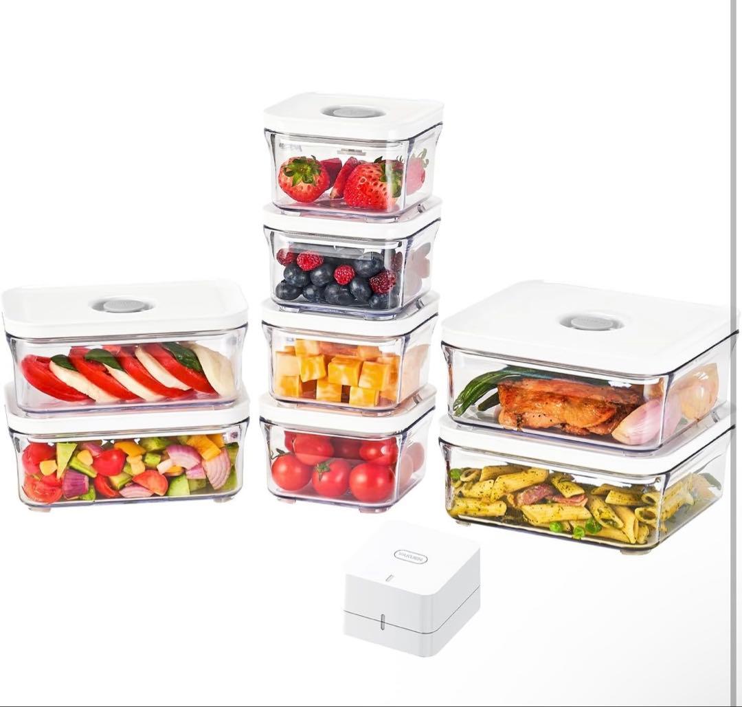 VAKUEN プレミアム　真空保存容器　全自動食品シーラー機 9個　バクエン