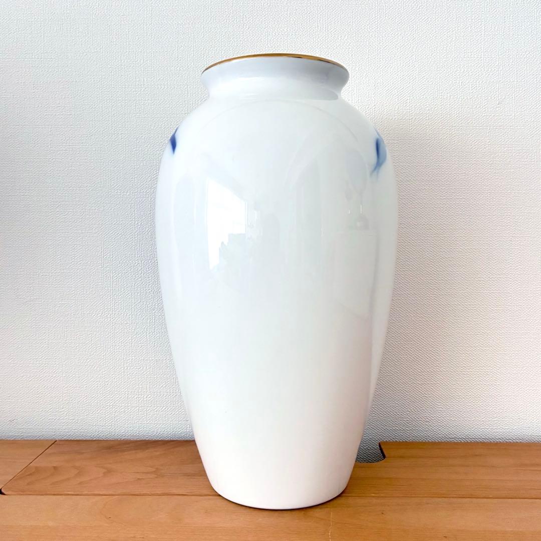 大蔵陶園 ブルーローズ 23cm／15.5cm花瓶 フラワーベース 2台セット