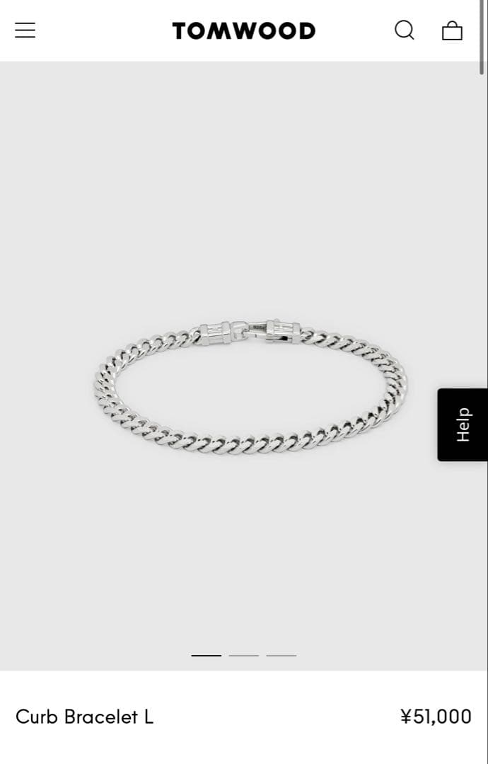 D*n様 【美品】TOM WOODトムウッド　カーブブレスレットL 7 inch