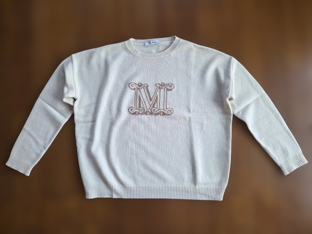 MAXMARA アイボリー ニットセーター M刺繍