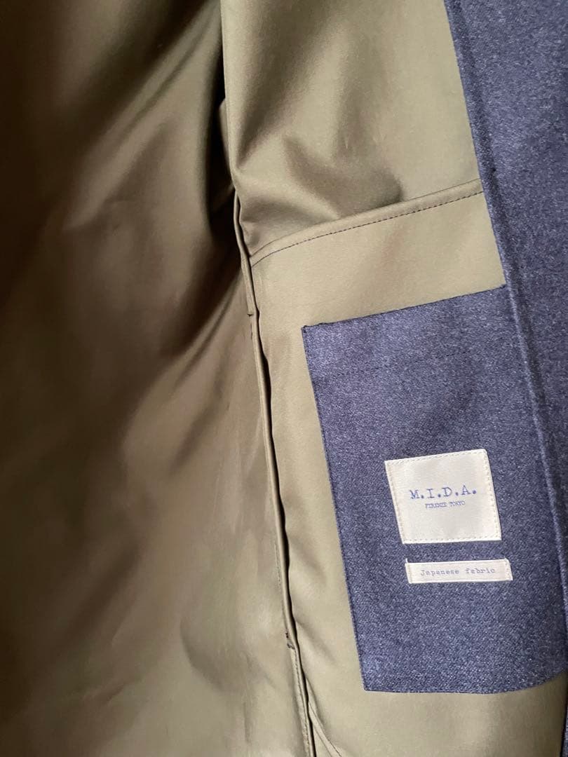 ゼ*ン様 M.I.D.A. ミダ コート ステンカラーコート 48 ネイビー タ