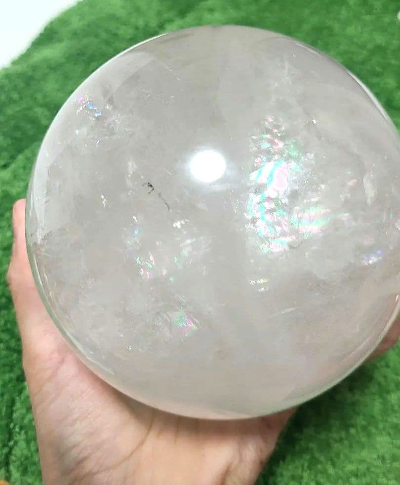 天然石 レインボー水晶丸玉 特大サイズ ¥15800～